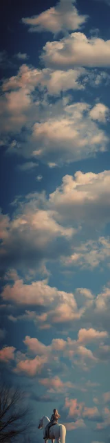 Free aesthetic bookmark featuring whispy clouds in the sky